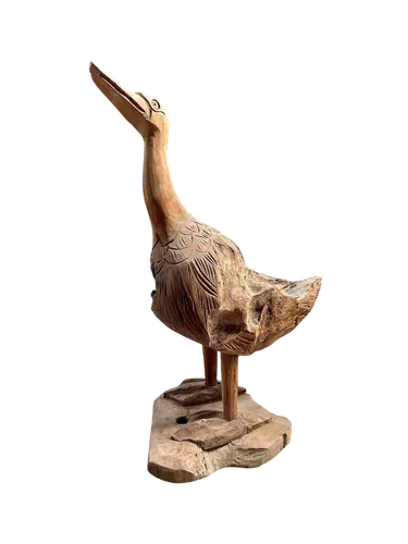 Crane Bird Wooden Decoration